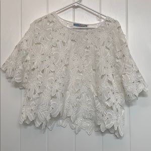 White cropped blouse